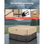 VEVOR Outdoor Hot Tub Cover, 95x95x20in/2413x2413x508mm Weatherproof & Waterproof Hot Tub Cover Protector, 600D Heavy Duty Oxford Fabric and 950N Tearing Strength, Square Spa Covers for Hottub, Brown