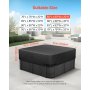 VEVOR Outdoor Hot Tub Cover, 80x80x20in/2030x2030x508mm Weatherproof & Waterproof Hot Tub Cover Protector, 600D Heavy Duty Oxford Fabric and 950N Tearing Strength, Square Spa Covers for Hottub, Black