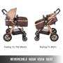 BuoQua 2 in 1 Baby Strollers Lightweight Stroller 15KG Load capacity, Portable Infant Baby Carriage Stroller Travel System Adjustable, High View Baby Pram Anti Shock Pushchair Pram Buggy