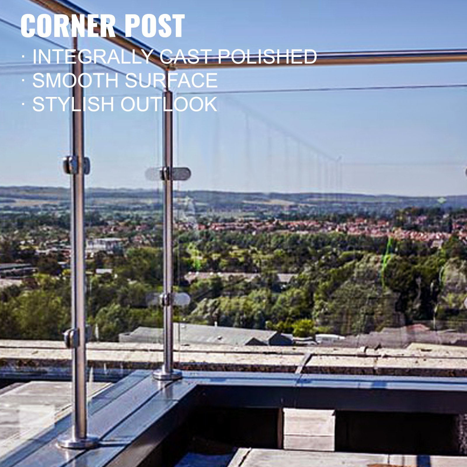 Glazen Zwembad Hek Balustrade Railing Posts Roestvrij Staal Hoekpaal 110 Cm