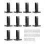 black VEVOR glass clamps set with 10 clamps and screws in a grid arrangement on a white background.