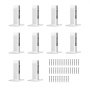 VEVOR Glass Clamp, 10 PCS Square Glass Railing Bracket for 0.31 "-0.47 " Tempered Glass, 304 Stainless Steel Glass Mounting Clamp, 0.12” Thick Glass Shelf Bracket for Balcony, Garden, Stair, Silver