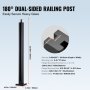 180° dual-sided railing post, measurements and details, easily secure heavy glass, VEVOR glass clamp.