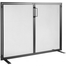 VEVOR Fireplace Screen 1 Panel with Door, Sturdy Iron Mesh Fireplace Screen, 990(L) x780(H)MM Spark Guard Cover, Simple Installation, Free Standing Fire Fence Grate for Living Room Home Decor Modern