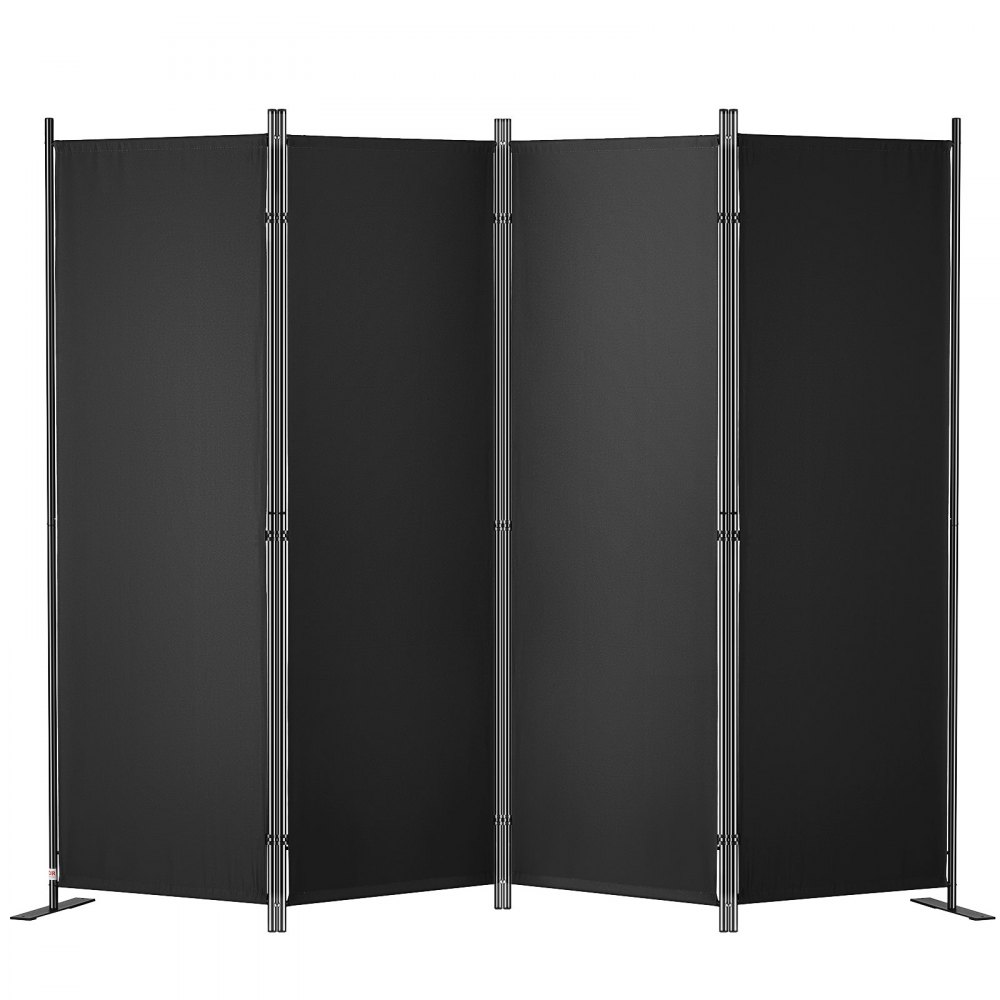 VEVOR 4-Part Screen Foldable Room Divider 224 x 171 cm Freestanding Privacy Screen Room Divider Screen 55.8 x 30 x 171 cm Partition Screen Privacy Screen for Offices, Balcony, Bedroom etc. Black