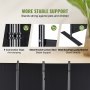VEVOR 4-Panel Folding Room Divider 224 x 171 cm, Freestanding Privacy Screen Room Divider 55.8 x 30 x 171 cm Partition Screen Privacy Screen for Offices, Balconies, Bedrooms, etc. Black