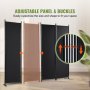 VEVOR 4-Panel Folding Room Divider 224 x 171 cm, Freestanding Privacy Screen Room Divider 55.8 x 30 x 171 cm Partition Screen Privacy Screen for Offices, Balconies, Bedrooms, etc. Black