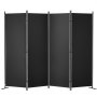 VEVOR 4-Panel Folding Room Divider 224 x 171 cm, Freestanding Privacy Screen Room Divider 55.8 x 30 x 171 cm Partition Screen Privacy Screen for Offices, Balconies, Bedrooms, etc. Black
