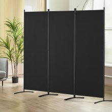 VEVOR Room Divider 3-Delig Opvouwbaar Privacy Scherm Scheidingsscherm Zwart