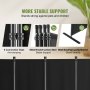 VEVOR Room Divider,  4 Panel Room Dividers and Folding Privacy Screens, Fabric Partition Room Dividers for Office, Bedroom, Dining Room, Study, Freestanding, Black