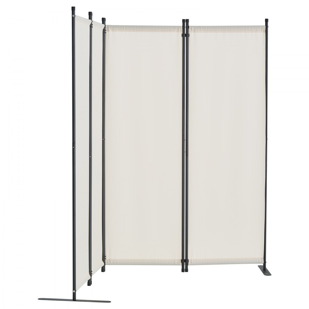 VEVOR Room Divider Scheidingswand 4-delig scherm Vouwscherm voor kantoor Slaapkamer Eetkamer Studeerkamer Balkon Vrijstaande kamerverdeler (228 x 45 x 172,5 cm), Wit