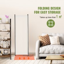 VEVOR Room Divider 4-Panel Opvouwbaar Privacy Scherm Scheidingsscherm Wit