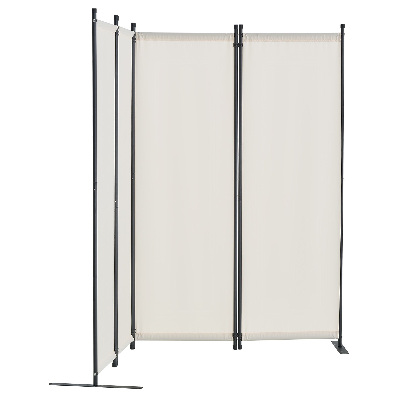 VEVOR Room Divider Scheidingswand 4-delig scherm Vouwscherm voor kantoor Slaapkamer Eetkamer Studeerkamer Balkon Vrijstaande kamerverdeler (228 x 45 x 172,5 cm), Wit