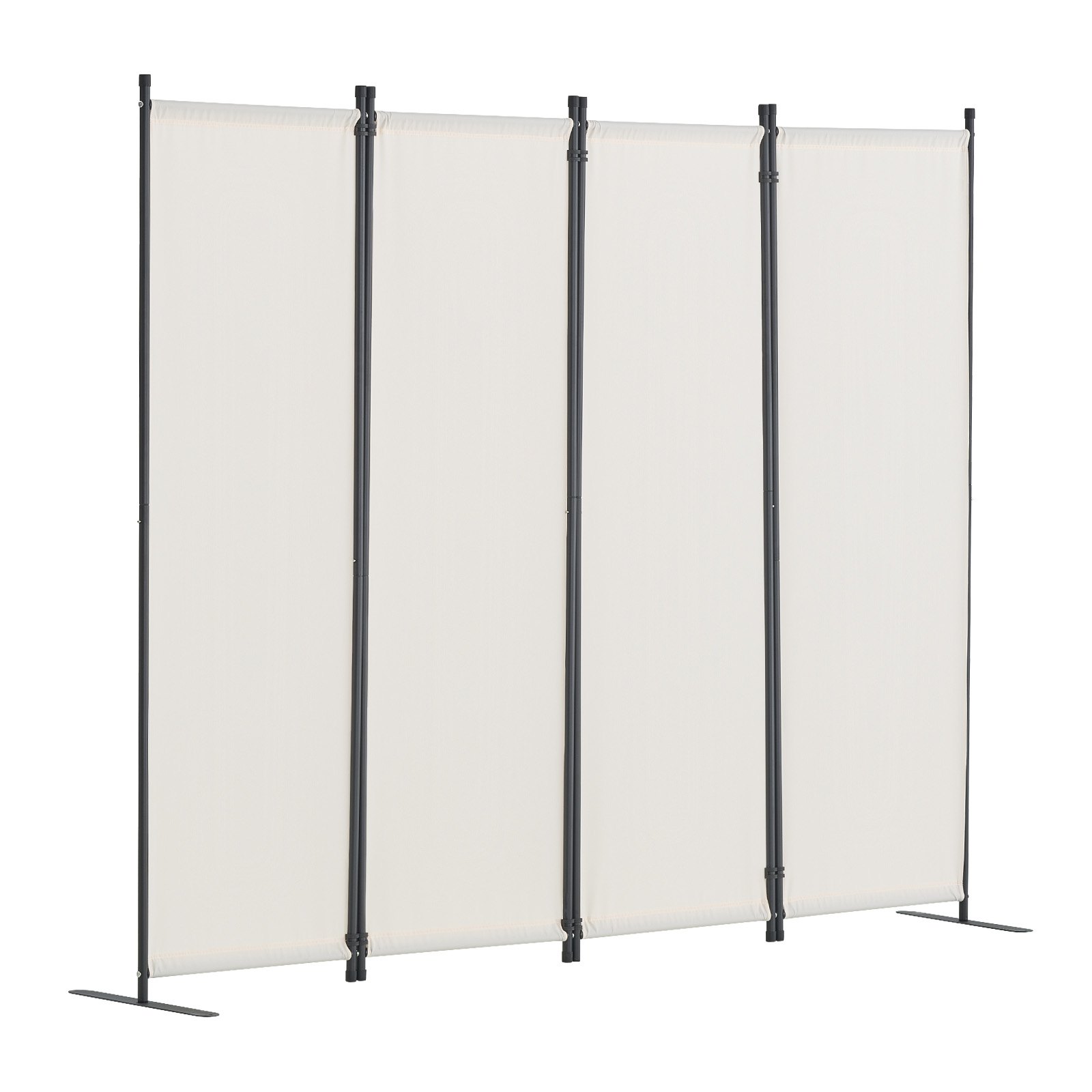 VEVOR Room Divider Scheidingswand 4-delig scherm Vouwscherm voor kantoor Slaapkamer Eetkamer Studeerkamer Balkon Vrijstaande kamerverdeler (228 x 45 x 172,5 cm), Wit