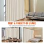 VEVOR Room Divider, Portable Panel Room Divider with Wheels Curtain Divider Stand, Freestanding Room Divider Privacy Screen for Office, Bedroom, Dining Room, Study, Beige