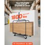 VEVOR Drywall Cart Dolly, 816 kg Load Capacity, Steel Panel Truck Cart with 12.5 mm Swivel Casters, Lumber Drywall Dolly with with Tie-Down Strap & 3 Side Handrails for Factory, Warehouse, Garage, Black