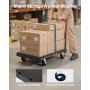 VEVOR Plate Cart, 816 kg laadvermogen, 2-in-1 rolwagen met 360° zwenkwielen, 914 x 610 mm platformwagen met 3 zijleuningen, transporthulpmiddel voor fabriek, magazijn, garage, zwart