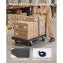 VEVOR Bordenwagen, 816 kg, 2-in-1 transportwagen met 360° zwenkwielen, bordenrol, bordenwagen met 4 zijleuningen, transporthulpmiddel voor fabriek, magazijn, garage, zwart 914 x 610 x 858 mm