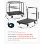 VEVOR Bordenwagen, 816 kg, 2-in-1 transportwagen met 360° zwenkwielen, bordenrol, bordenwagen met 4 zijleuningen, transporthulpmiddel voor fabriek, magazijn, garage, zwart 914 x 610 x 858 mm