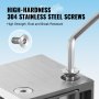 VEVOR glass clamp with high-hardness 304 stainless steel screws, hex key, and rust-resistant properties.