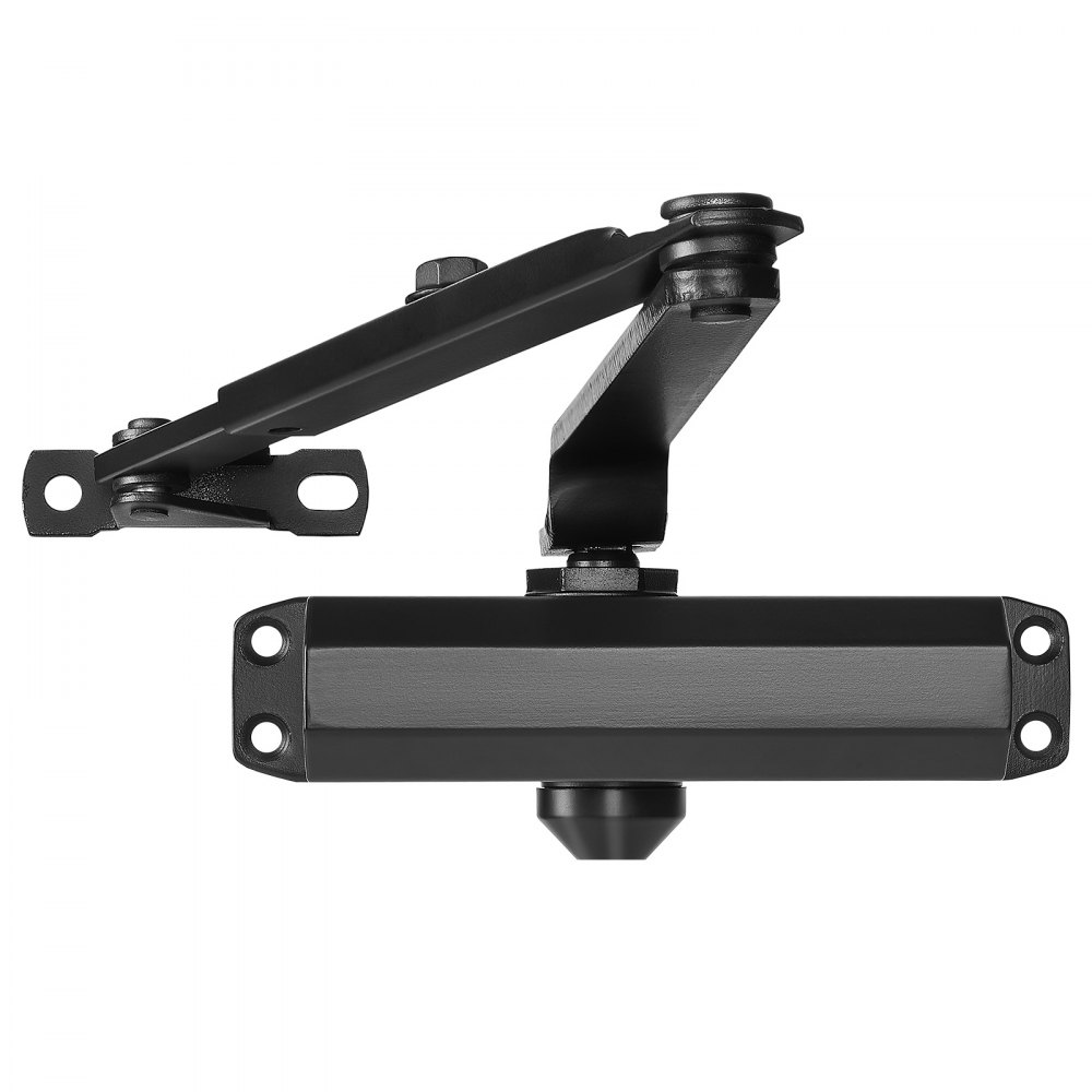 VEVOR Door Closer, Automatic Door Closer Commercial or Residential Use for Door Weights 68 kg, Adjustable Size Hydraulic Buffer Door Closers Heavy Duty Cast Aluminum Body, Easy Install, Black