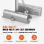 VEVOR door closer automatic gate closer for commercial or private use for door weights up to 120 kg bar door closer with hydraulic buffer housing made of cast aluminum silver