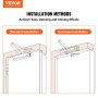 VEVOR Door Closer, Automatic Door Closer Commercial or Residential Use for Door Weights 150 kg, Adjustable Size Hydraulic Buffer Door Closers Heavy Duty Cast Aluminum Body, Easy Install, Silver