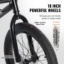 VEVOR BMX-fiets 45,7 cm wiel Freestyle Hi-Ten stalen frame 120 kg zwart