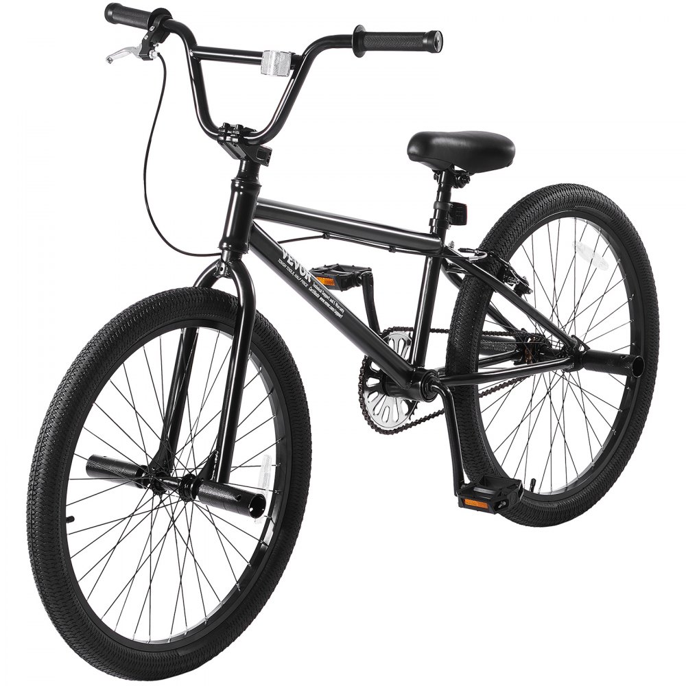 VEVOR BMX Bike, 24-Inch Wheel Freestyle Bike, BMX Race Bike with 4 Pegs, Beginner-Level BMX to Advanced Riders, BMX Bicycles for Teen Adult Men Women, Durable Hi-Ten Steel Frame, Easy to Assemble