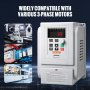 VEVOR 4kW 18A 5HP frequency inverter VFD AC 220-240V frequency controller speed controller frequency converter inverter motor VFD inverter variable frequency driver including 20cm control cable