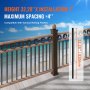 VEVOR Metalen trapbalusters 25x5,5x820mm Platte decoratieve balusters van aluminiumlegering 51-pack dekbalusters met schroeven Klassieke holle terrasleuning