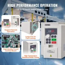 VEVOR Frequentieomvormer Omvormer 4HP 1/3-fase AC 220V Ingang naar 3-fase AC