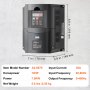 VEVOR variable frequency drive with digital display, dimensions, model a2-8075, 10hp, 7.5kw, 35a.