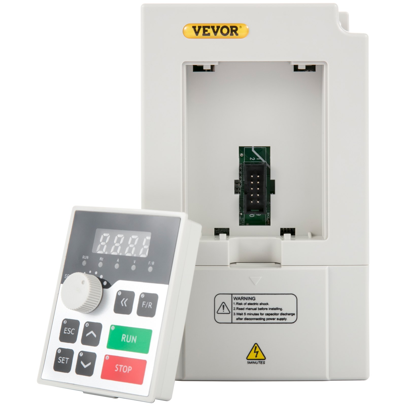 VEVOR Variabele Frequentie Omvormer 3 KW Frequentie Omzetter 150x90x118 mm Driefasige Frequentieomvormer van ABS-vlamvertragend Materiaal met Meerdere Bescherming voor Extruders Mixers Snijmachines