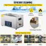 VEVOR 22 L Dual Frequency Ultrasonic Cleaner with Heater for Jewelry Parts, Rings, Glasses, Circuit Boards, Dentures, Registers, Circuit Boards, 28/40 KHz Ultrasonic Cleaning Device