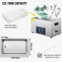 VEVOR 22 L Dual Frequency Ultrasonic Cleaner with Heater for Jewelry Parts, Rings, Glasses, Circuit Boards, Dentures, Registers, Circuit Boards, 28/40 KHz Ultrasonic Cleaning Device