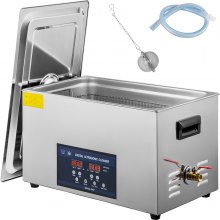 VEVOR Ultrasoonreiniger 30 L, Ultrasoonreiniger Glazen 230 V, Ultrasoonreiniger van roestvrij staal, Ultrasoonapparaat met 2 instelbare reinigingsvermogens 300 W, 600 W, voor tandheelkunde, vaatwerk