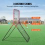 VEVOR Baseball And Softball Rebounder Net 3x4.5 ft PitchBack 3-Way Trainer