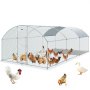VEVOR kippenhok, 6 x 3 x 2 m buitenverblijf kippenhok met zonwerend dak PE-zeildoek, stalen kippenhok dak kippenhok kippenhok voor kippen, eenden, ganzen, konijnen etc.