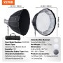 VEVOR Parabolische Softbox Octagon Softbox Fotostudioset Bowens aansluiting 88cm