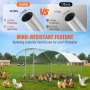 VEVOR Metal Chicken Coop Walk-in Chicken Run with Waterproof Cover 9.8x13x6.5ft