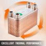 VEVOR Heat Exchanger 3/4” MNPT Ports Brazed Plate Heat Exchanger 40 Plate heat exchanger plate exchanger Stainless Steel 316L Flat Plate Heat Exchanger Plate Chiller Wort for Hydronic Heating