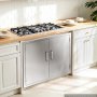 VEVOR Outdoor Kitchen Cabinet, 76 x 52 x 52 cm (WxHxD), 3-Tier Shelves, for BBQ Island Storage, Patio Bars and Grill Station, with Handle, Built-In BBQ Island Drawers Organize Cookware Accessories