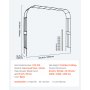 VEVOR Tuinboog, 2400x3200x400 mm Rozenboog, Trellis, Klimhulp, Metalen Boog, Stabiele Rozenboog voor Buitengebruik met Staanders, Ideaal voor Tuin, Gazon, Bruiloftsfeestdecoratie