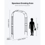 VEVOR Garden Arbor, 94.5 (H) x 59 (W) x 15.8 (D) in Metal Archway, Sturdy Outdoor Trellis Arch with Stakes, Easy to Assemble, Pergola Arbor for Plant Climbing Yard Lawn Wedding Party Decoration
