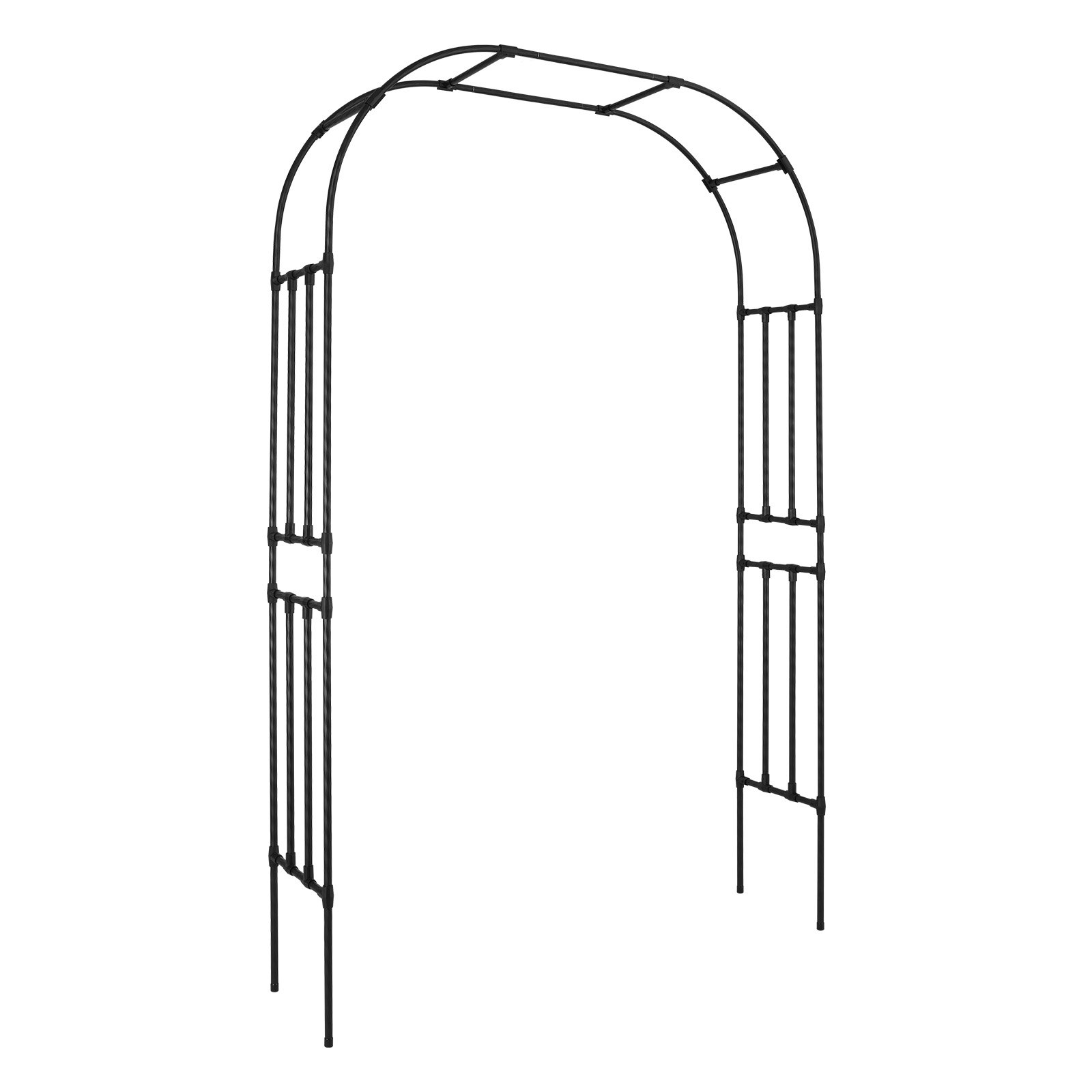 VEVOR Garden Arbor, 94.5 (H) x 59 (W) x 15.8 (D) in Metal Archway, Sturdy Outdoor Trellis Arch with Stakes, Easy to Assemble, Pergola Arbor for Plant Climbing Yard Lawn Wedding Party Decoration