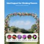 VEVOR Garden Arbor, 94.5 (H) x 98.5 (W) x 15.8 (D) in Metal Archway, Sturdy Outdoor Trellis Arch with Stakes, Easy to Assemble, Pergola Arbor for Plant Climbing Yard Lawn Wedding Party Decoration
