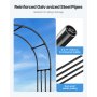 VEVOR Garden Arbor, 94.5 (H) x 98.5 (W) x 15.8 (D) in Metal Archway, Sturdy Outdoor Trellis Arch with Stakes, Easy to Assemble, Pergola Arbor for Plant Climbing Yard Lawn Wedding Party Decoration