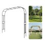 VEVOR Garden Arbor, 94.5 (H) x 98.5 (W) x 15.8 (D) in Metal Archway, Sturdy Outdoor Trellis Arch with Stakes, Easy to Assemble, Pergola Arbor for Plant Climbing Yard Lawn Wedding Party Decoration