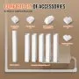 VEVOR Mini Split Line Set Cover 76.2mm W 3110mm L, PVC Decorative Pipe Line Cover For Air Conditioner with 5 Straight Ducts & Full Components Easy to Install, Paintable for Heat Pumps, White